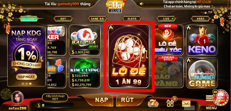 Lô đề online Hit Club 