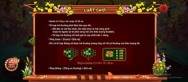 luật chơi sắc xuân chợ tết